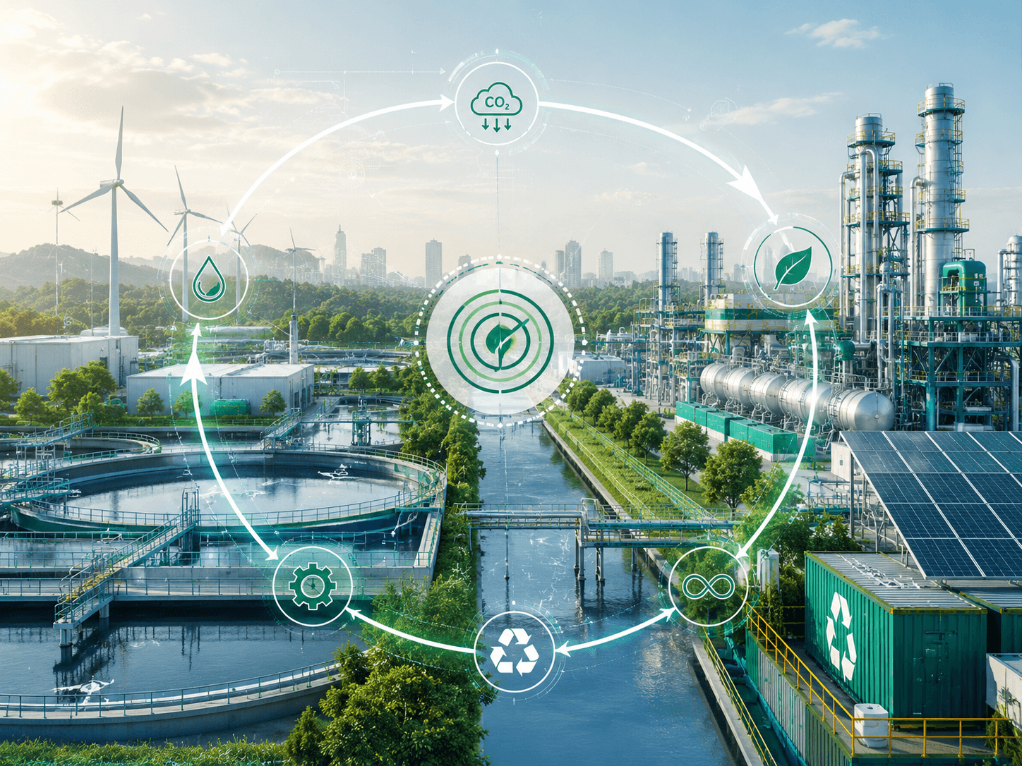 Wide view of energy infrastructure representing long-term technical partnership
